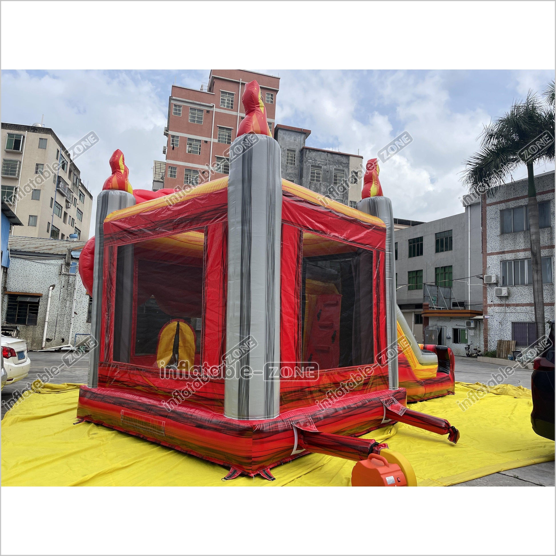 Outdoor Inflatable 3D Monster Truck Bounce Slide Combo Inflatable Jump House Bouncy Castle Double Slide - Inflatable-Zone