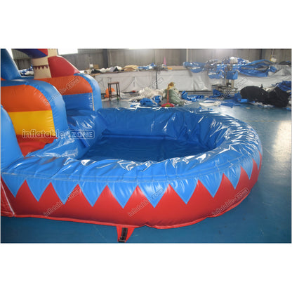 Palm Paradise Inflatable Water Slide Tropical Single Lane Wet Dry Waterslide Inflatable Pool - Inflatable-Zone