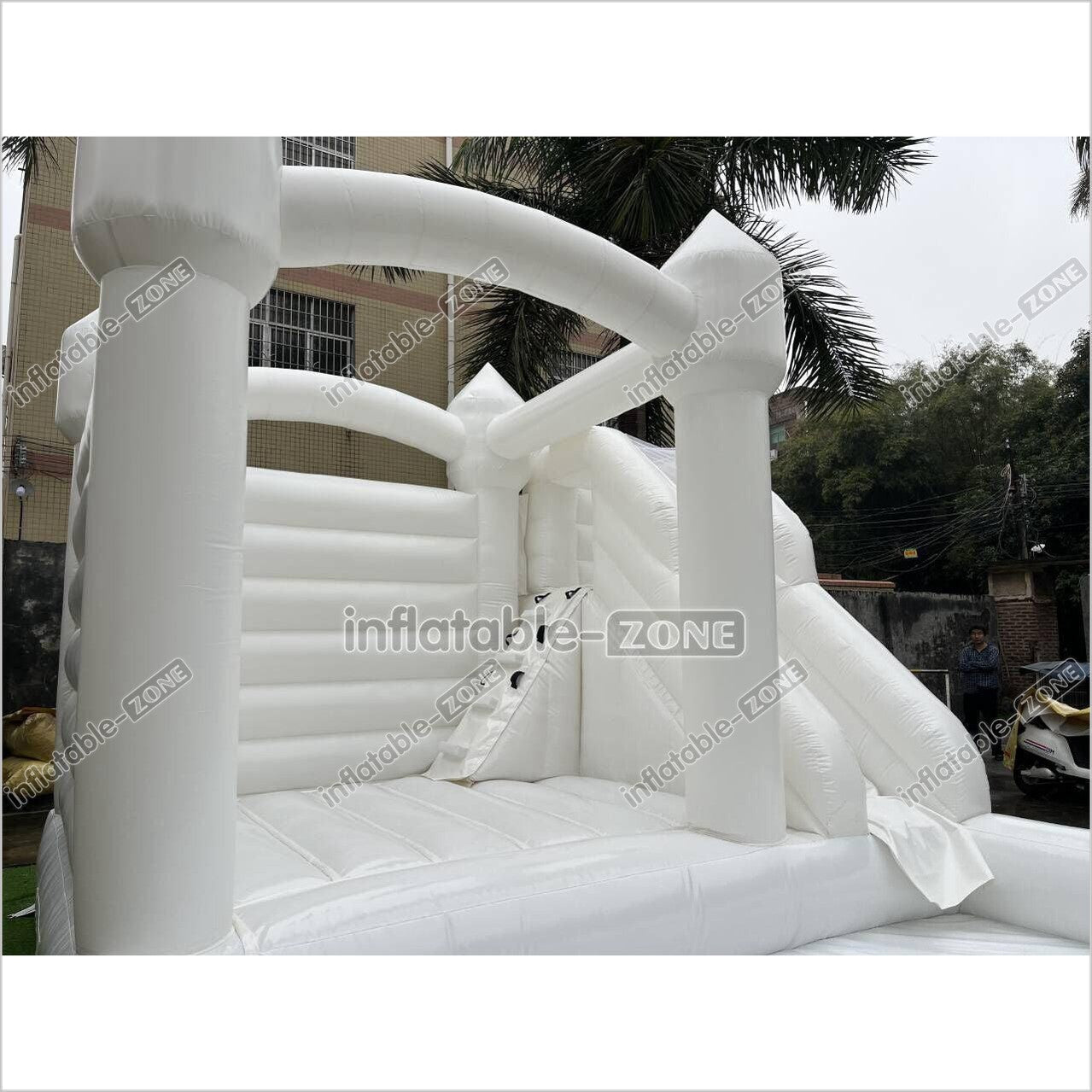 White Wedding Bouncy Castle With Slide Combo Inflatable Party Bounce House With Ball Pit Pool - Inflatable-Zone