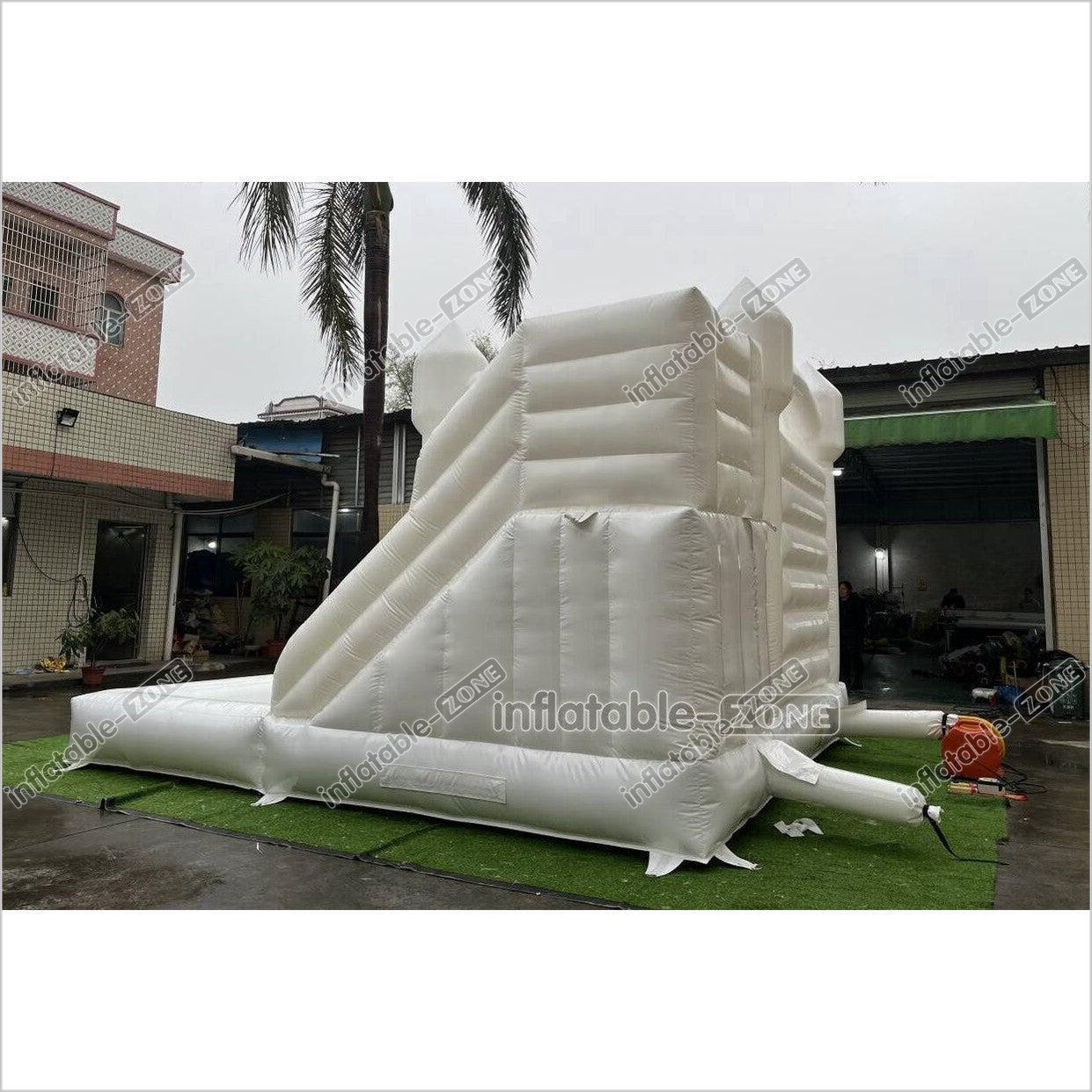 White Wedding Bouncy Castle With Slide Combo Inflatable Party Bounce House With Ball Pit Pool - Inflatable-Zone