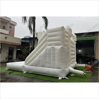 White Wedding Bouncy Castle With Slide Combo Inflatable Party Bounce House With Ball Pit Pool - Inflatable-Zone