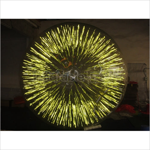 Yellow Light Shining Zorb Ball, Inflatable Flaming Zorb Ball, Lighting Inflatable Zorb - Inflatable-Zone