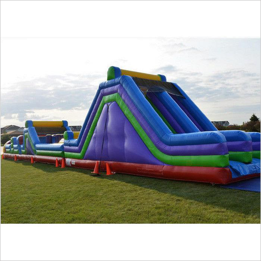 Outdoor Inflatable Bouncy Obstacle Course Race Obstacles Ninja Warrior Course Challenging Game Backyard