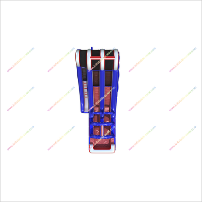 20 Foot American Flag Inflatable Water Slide Jumper Arch Blow Up Double Water Slide With Pool - Inflatable-Zone