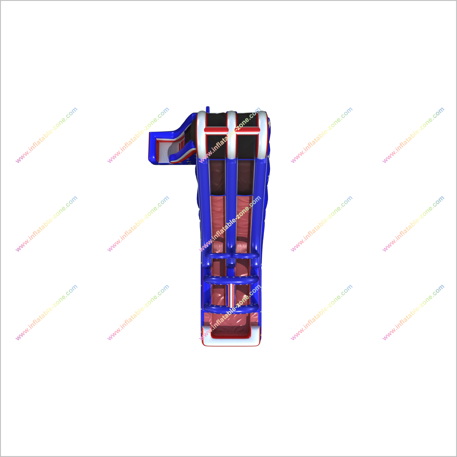 20 Foot American Flag Inflatable Water Slide Summer Blow Up Arch Double Lane Water Slide - Inflatable-Zone