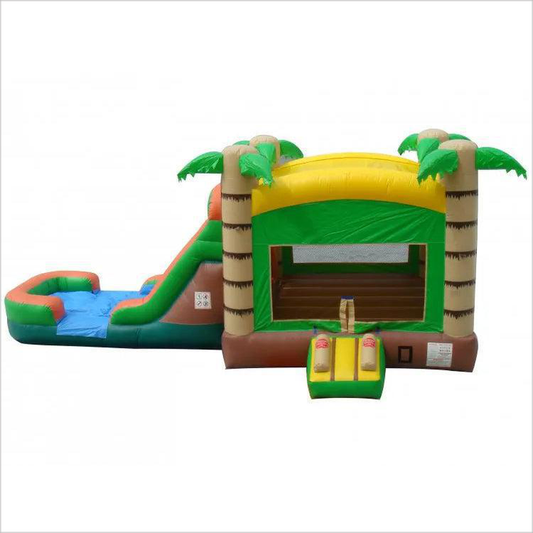 Bouncy Castle With Slide Bounce House Near Me Jumping Splash Combo Jungle Inflatables Fun Party - Inflatable-Zone
