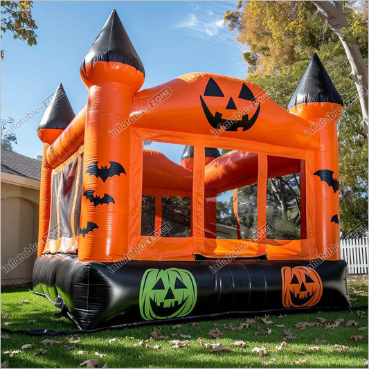 Halloween Pumpkin Theme Inflatable Jumping Castle Backyard Fun Bounce House For Party Outdoor Use - Inflatable-Zone