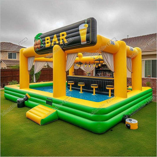Inflatable Pool Bar for Adults Inflatable Pub House Blow Up Pool Bar with seats for Party Rental - Inflatable-Zone