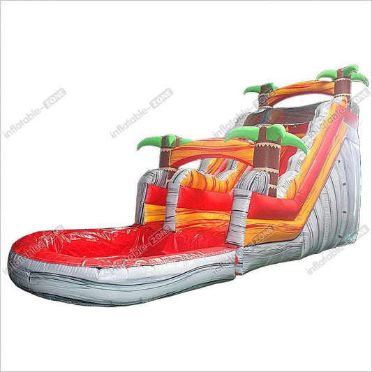 Lava Rush Water Slide Tropical Inflatable Waterslide With Pool For Backyard Bouncers And Party - Inflatable-Zone