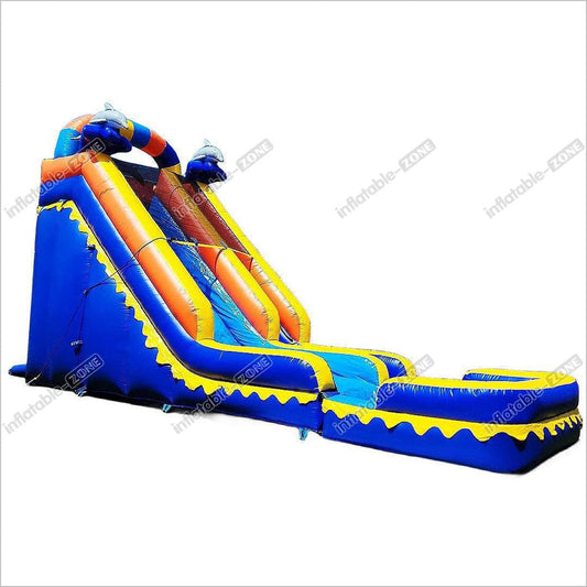 Outdoor Inflatable Wet Dry Slides With Pool Dolphin Splash Commercial Grade Waterslide For Backyard - Inflatable-Zone