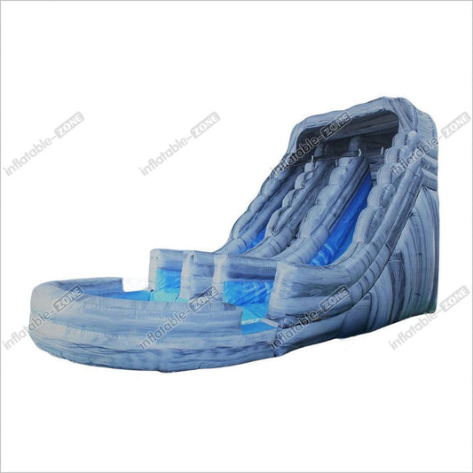 Marble Inflatable Water Slide Commercial Wave Large Splash Double Water Slide Into Pool - Inflatable-Zone