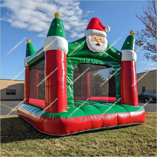Inflatable Santa Outdoor Jumping Castle Rentals Christmas Party Fun Bounce House For Backyard - Inflatable-Zone