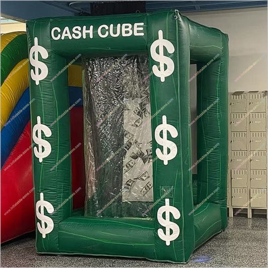 Inflatable Cash Cube Interactive Challenge Air Sealed Inflatable Cash Booth Money Grabbing Game - Inflatable-Zone