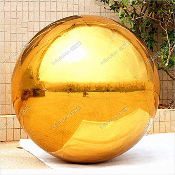Gold Inflatable Mirror Ball Balloon Giant Mirror Sphere For Decoration Sealed Ball - Inflatable-Zone
