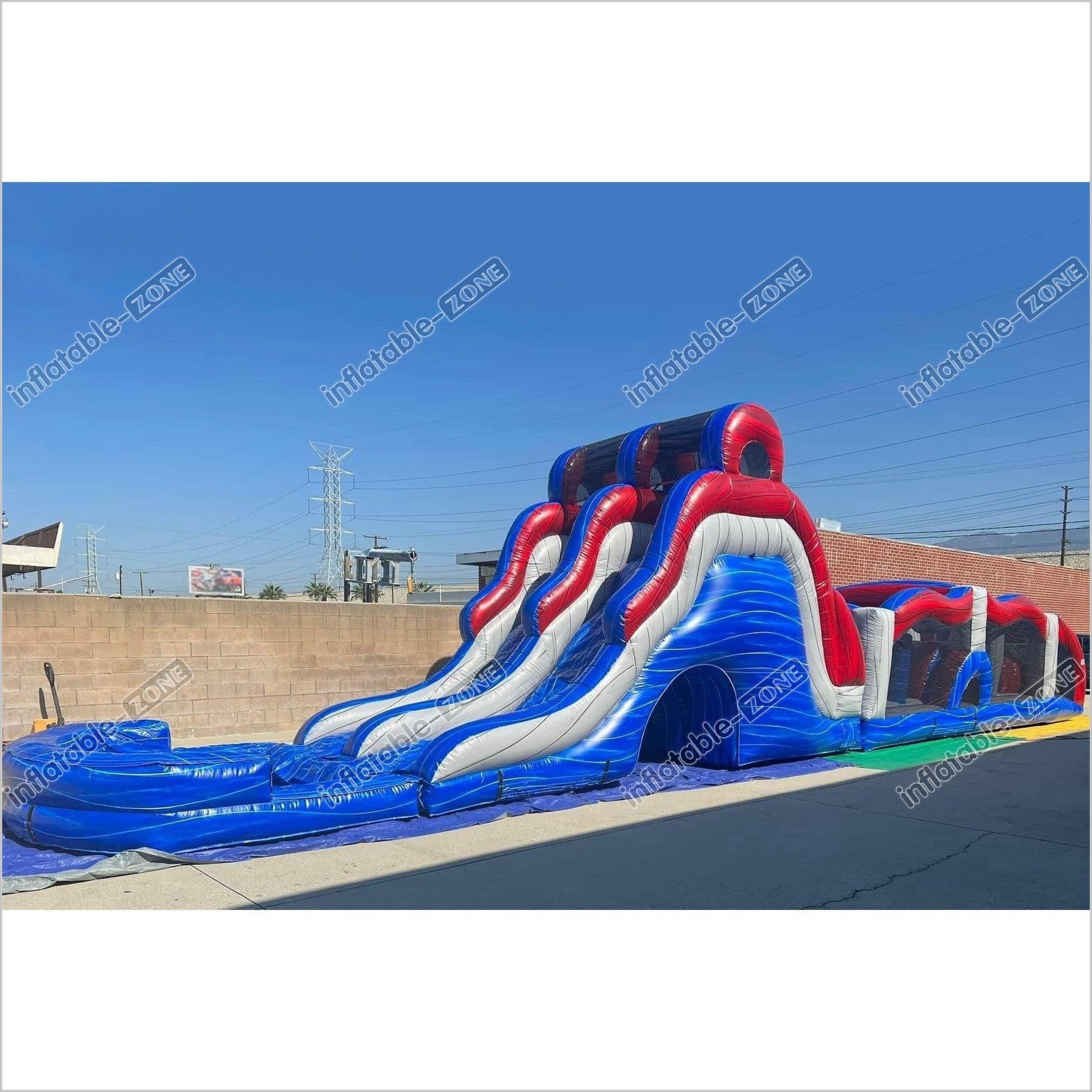 Inflatable Assault Course Near Me Nerf Obstacle Course Water Slide Blast Outdoor For Adults Competition Retro Pool - Inflatable-Zone
