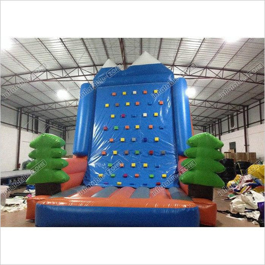 Amusement Park Inflatable Rock Climbing Wall Sports Games Straight Inflatable Climb Wall With The Pine Trees