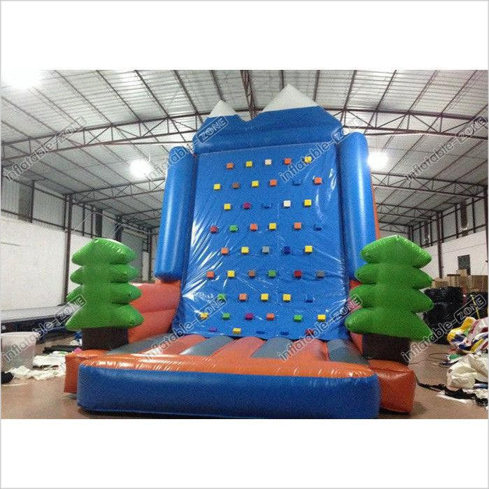 Amusement Park Inflatable Rock Climbing Wall Sports Games Straight Inflatable Climb Wall With The Pine Trees