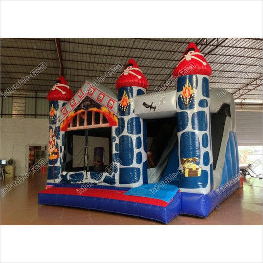 5 In 1 Inflatable Combo Classic Inflatable European Bouncy Castle Inflatable Jumping Castle House With Slide Inside