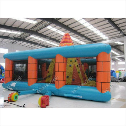 Outdoor Amusement Park Inflatable Rock Climbing Wall 8 X 8M