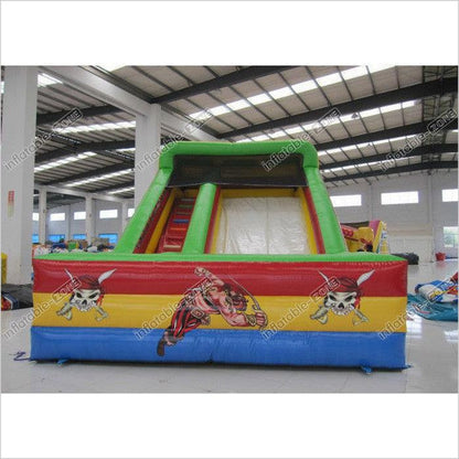 Kindergarten Baby Commercial Inflatable Dry Slides Rutsche Pirate Theme Colourful