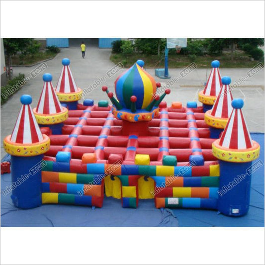 Colourful Circus Big Inflatable Maze Sport Game Outdoor Inflatable Sport Games