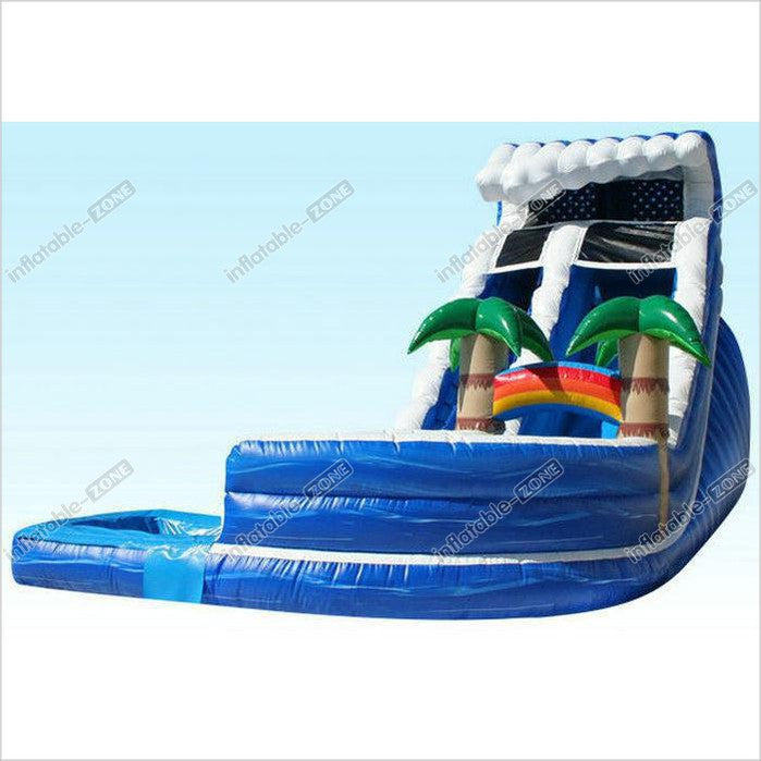 Forest Adventure Inflatable Water Slide And Pool , Bouncy Double Water Slide