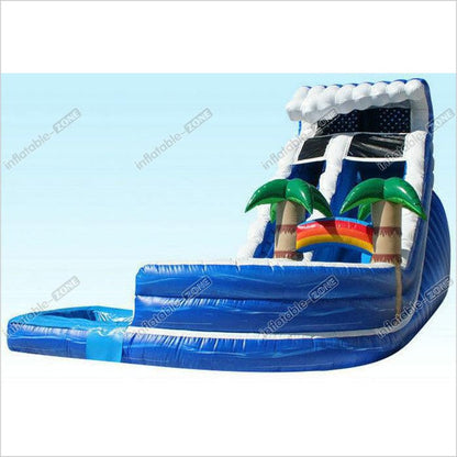 Forest Adventure Inflatable Water Slide And Pool , Bouncy Double Water Slide