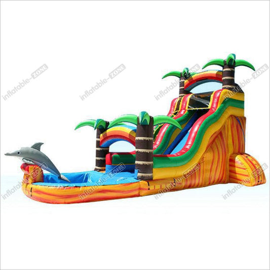 Water Park 2 In 1 Pool Kids Inflatable Water Colorful Slide Fire Retardant For Outdoor Activities
