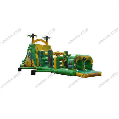 Funny Jungle Race Inflatable Obstacle Course Silk Printing Forv Amusement Park