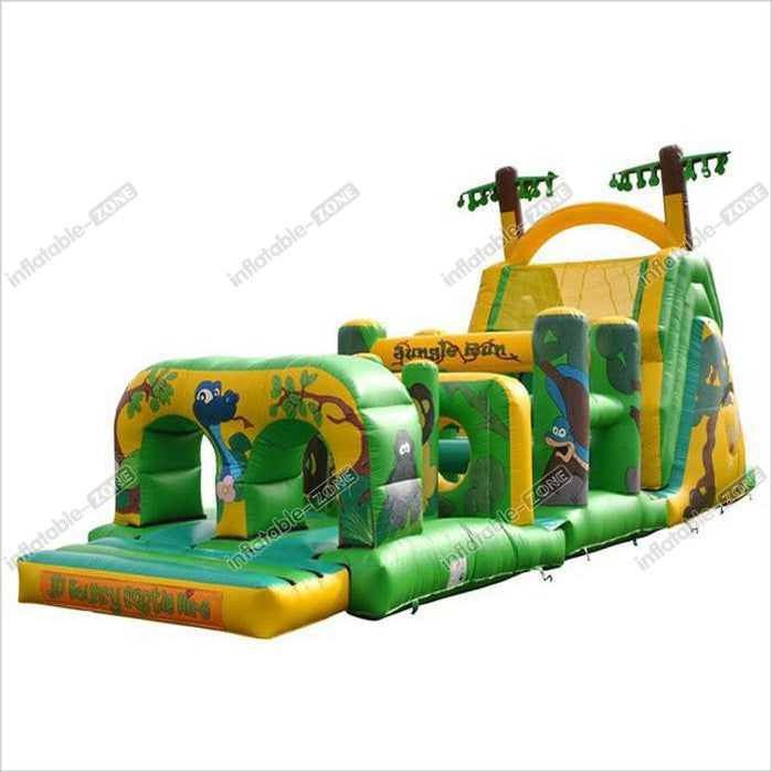 Funny Jungle Race Inflatable Obstacle Course Silk Printing Forv Amusement Park