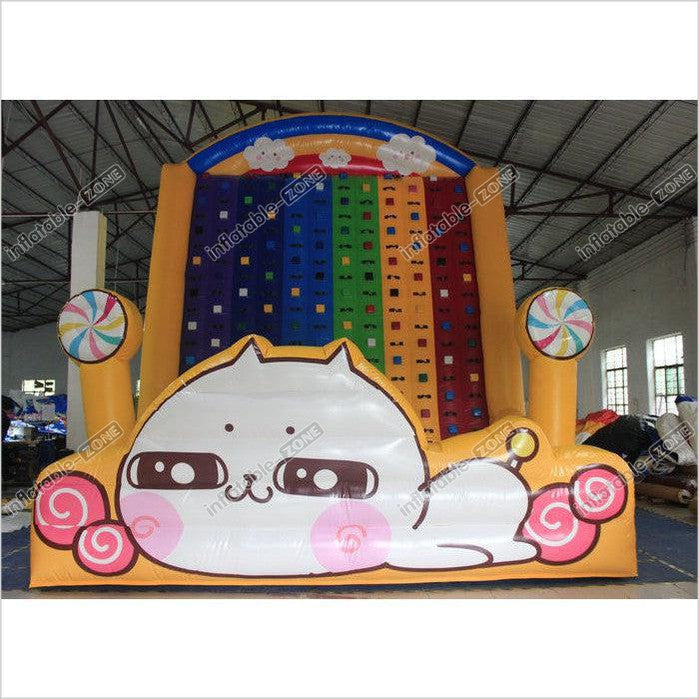 Cartoon Inflatable Water Slide Climbing Wall , Customized Blow Up Climbing Wall