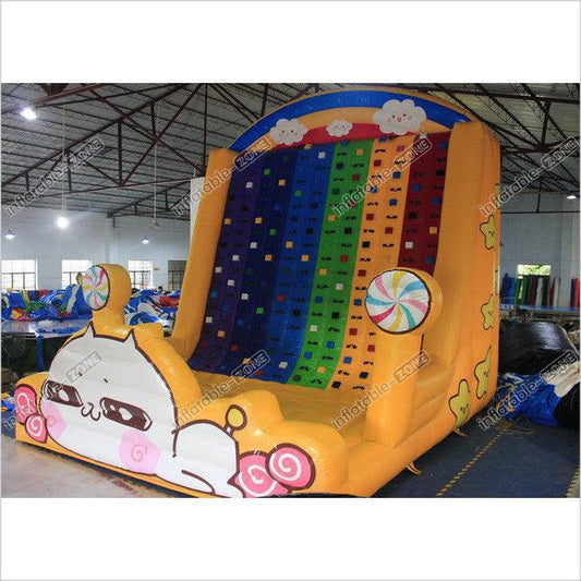 Cartoon Inflatable Water Slide Climbing Wall , Customized Blow Up Climbing Wall