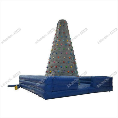 Small Grey Inflatable Rock Climbing Wall Mountain Climbing 0.55MM PVC Tarpaulin