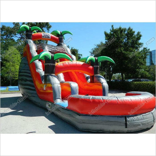 Colorful Backyard Tropical Inflatable Water Slide With 5 Years Warranty