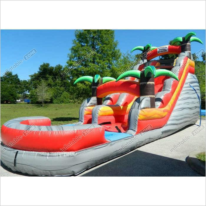 Colorful Backyard Tropical Inflatable Water Slide With 5 Years Warranty