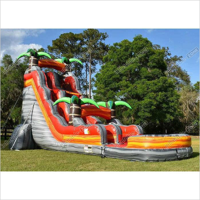 Colorful Backyard Tropical Inflatable Water Slide With 5 Years Warranty