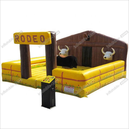 Funny Mini Indoor Inflatable Mechanical Pulling Rodeo Bull PVC For Children Interactive Sport Backyard Game