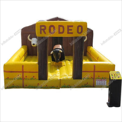 Funny Mini Indoor Inflatable Mechanical Pulling Rodeo Bull PVC For Children Interactive Sport Backyard Game