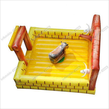 Funny Mini Indoor Inflatable Mechanical Pulling Rodeo Bull PVC For Children Interactive Sport Backyard Game
