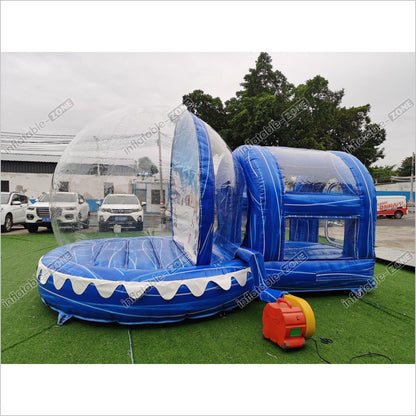 10FT Inflatable Snow Globe Inflatable Bubble House With Tunnel Christmas Decoration - Inflatable-Zone