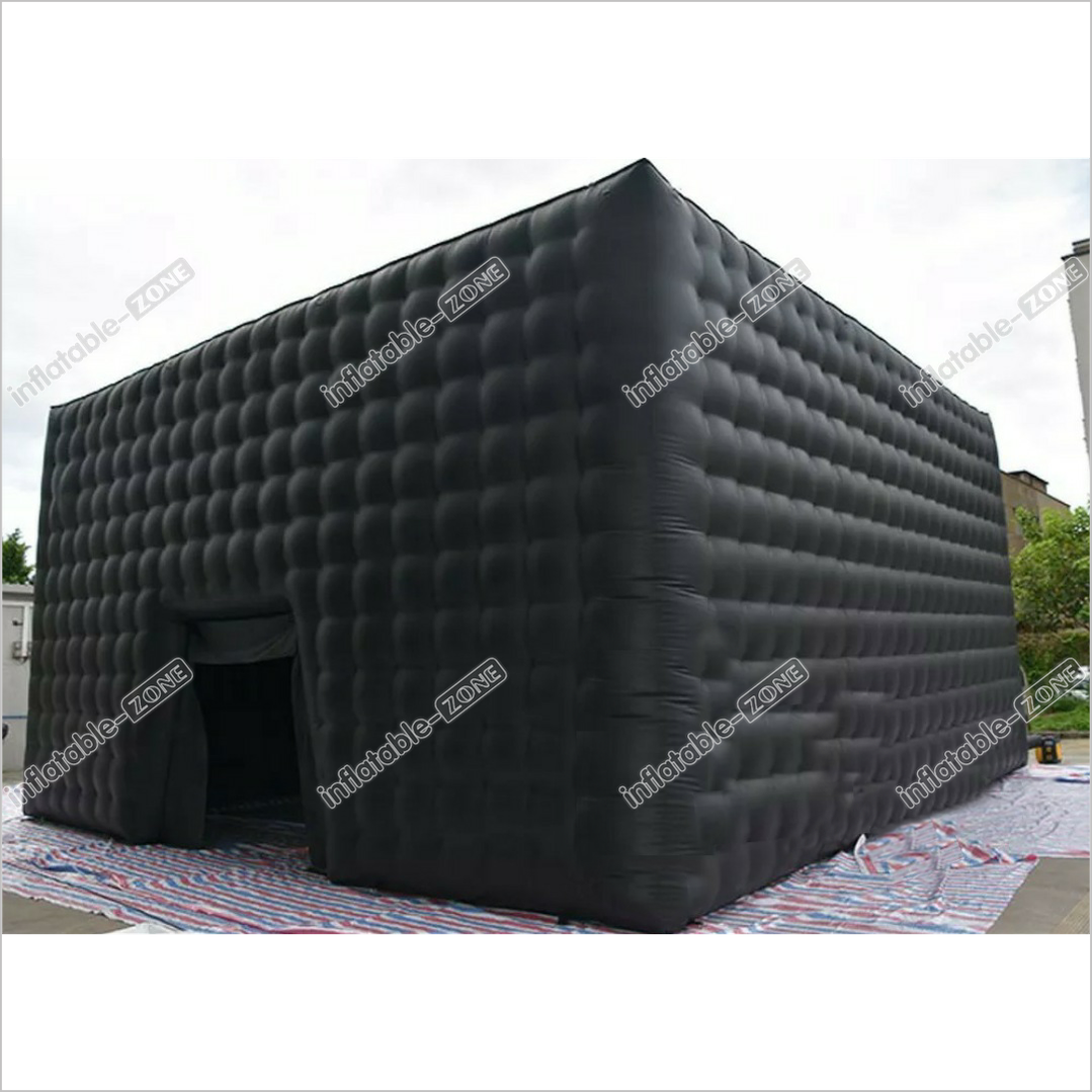 Black Large Inflatable Cube Tent Party Disco Booth Nightclub Outdoor - Inflatable-Zone