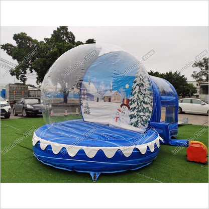 10FT Inflatable Snow Globe Inflatable Bubble House With Tunnel Christmas Decoration - Inflatable-Zone