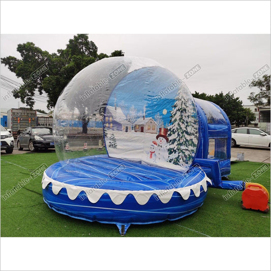 10FT Inflatable Snow Globe Inflatable Bubble House With Tunnel Christmas Decoration - Inflatable-Zone