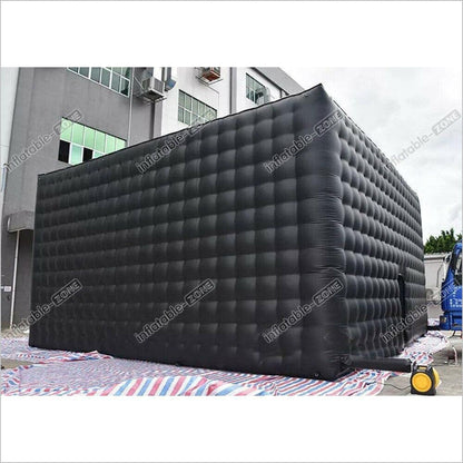 Black Large Inflatable Cube Tent Party Disco Booth Nightclub Outdoor - Inflatable-Zone