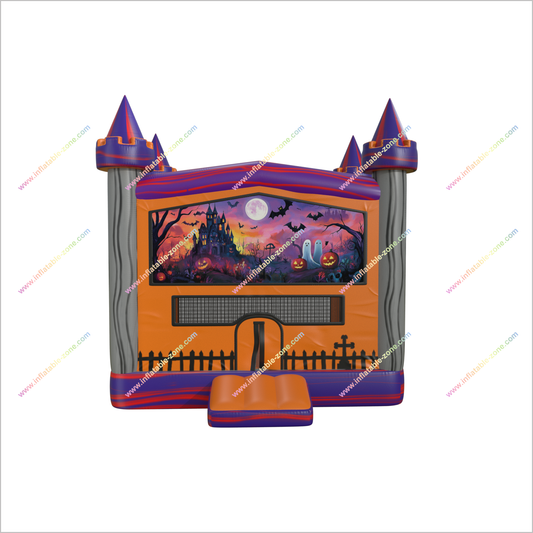Inflatable Pumpkin Ghost Haunted House Jumping Castle Outdoor Play Structure Halloween Bouncy House Rental - Inflatable-Zone