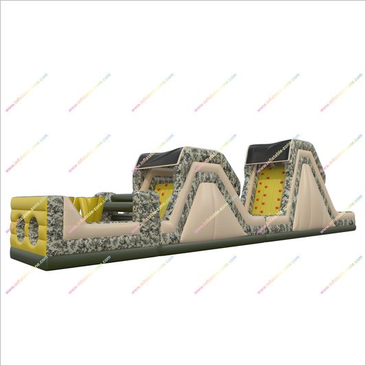 Long Boot Camp Inflatable Obstacle Course Camo Inflatable Special Ops Challenge Obstacle Course Near Me Outdoor - Inflatable-Zone