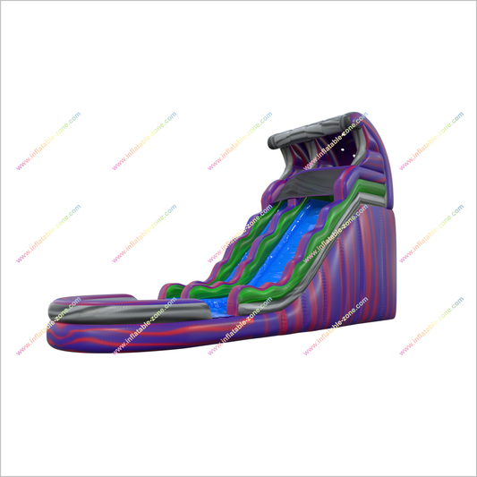 Purple Wave Inflatable Water Slide Liquid Magma Single Lane Water Slide Pool Inflatable Water Jumper - Inflatable-Zone