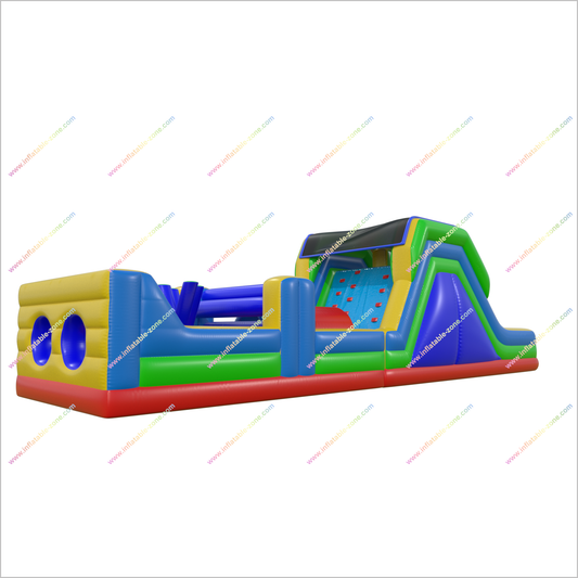Large Obstacle Course Camp Inflatable Obstacle Race Sports Game With Inflatable Rock Climbing Wall Slide - Inflatable-Zone