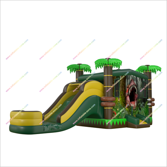 Tropical Bounce House Slide Combo Local Inflatable Rentals Bounce Castle With Water Slide Happy Hop Splash Pool - Inflatable-Zone