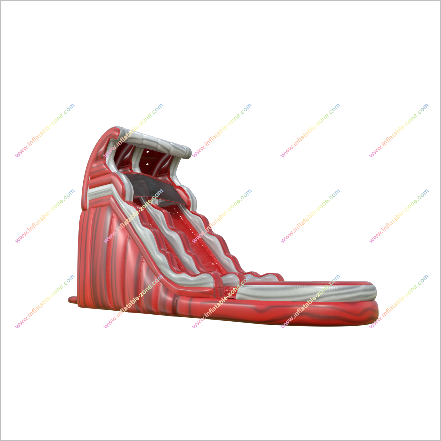 Red Lava Inflatable Wave Water Slide Commercial Inflatable Wet Dry Slide With Pool For Kids Outdoor Party - Inflatable-Zone